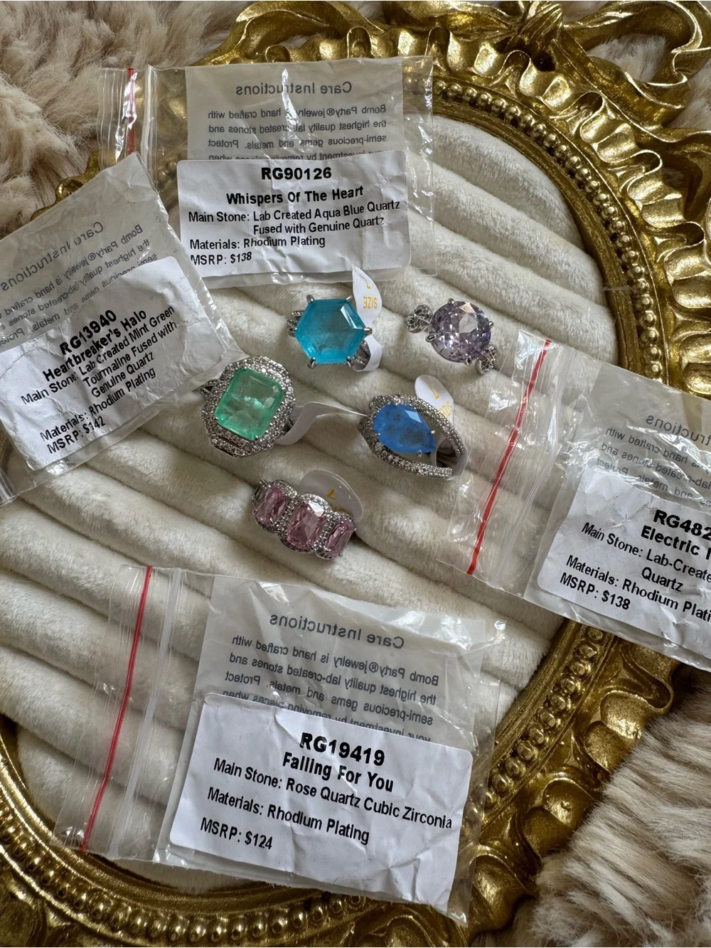 Lot of 5 Cocktail Rings - Bomb Party Size 7